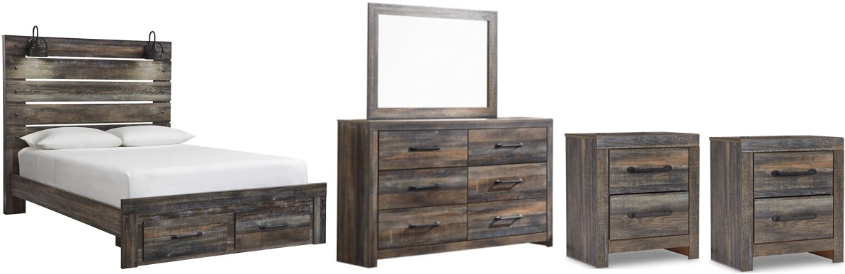 Drystan 5 Piece Queen Storage Bedroom - Multi