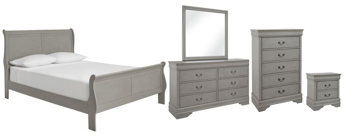Signature Design by Ashley® Kordasky 5-Piece Gray Full Sleigh Bed Set-0