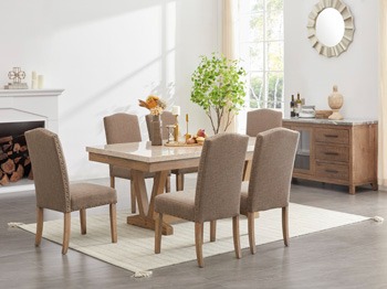 Signature Design by Ashley® Kodatown 7-Piece Light Brown/White Dining Set-0
