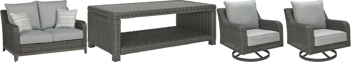 Elite Park 4 Piece Outdoor Seating - Gray