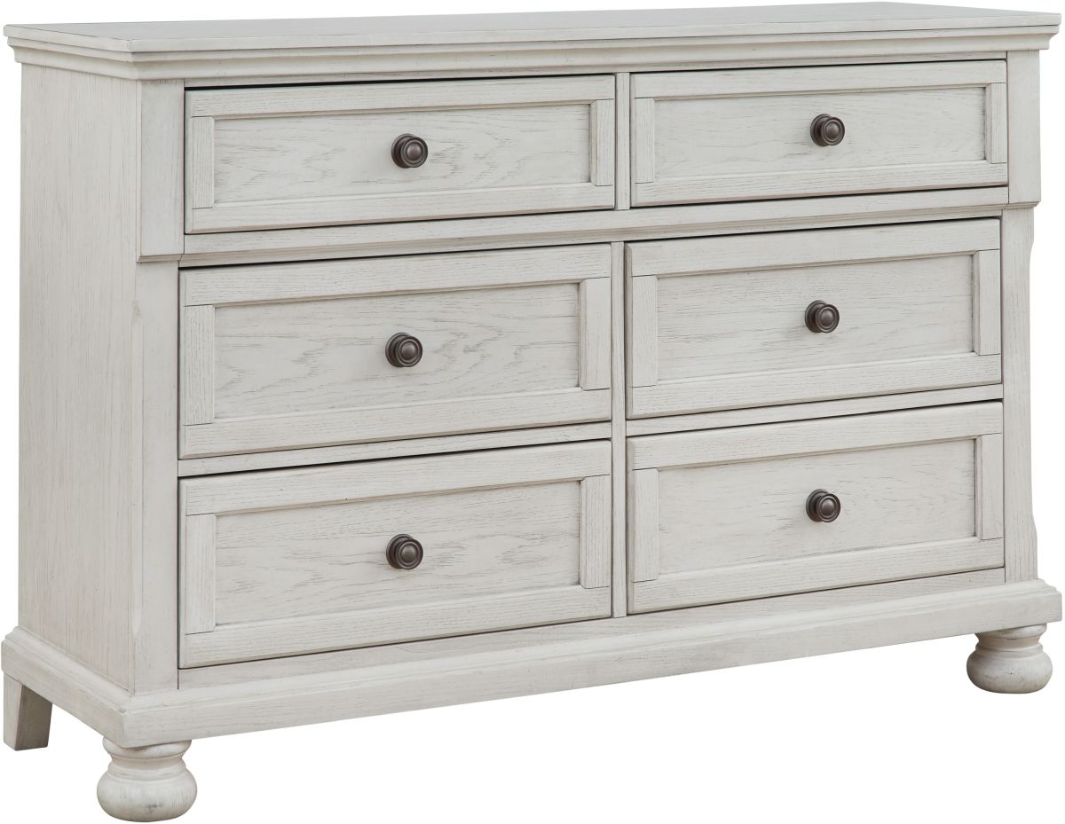 Signature Design by Ashley Robbinsdale Antique White 6 Drawer Dresser Hometown Furniture Penticton BC