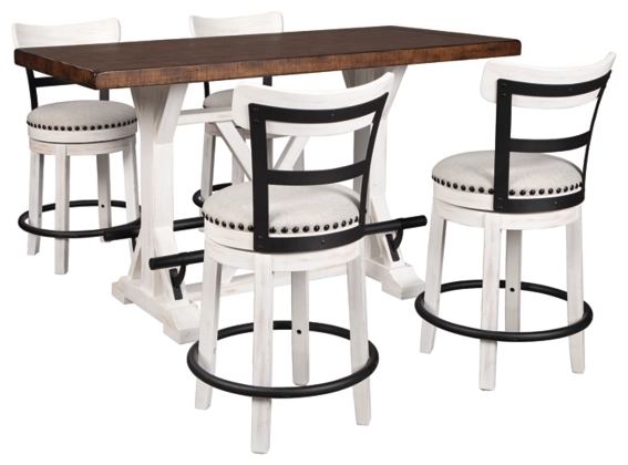 Signature Design by Ashley® Valebeck 5-Piece White Counter Height Dining Set-0