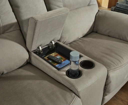Signature Design by Ashley® Next-Gen Gaucho Putty Reclining Loveseat with Console-4