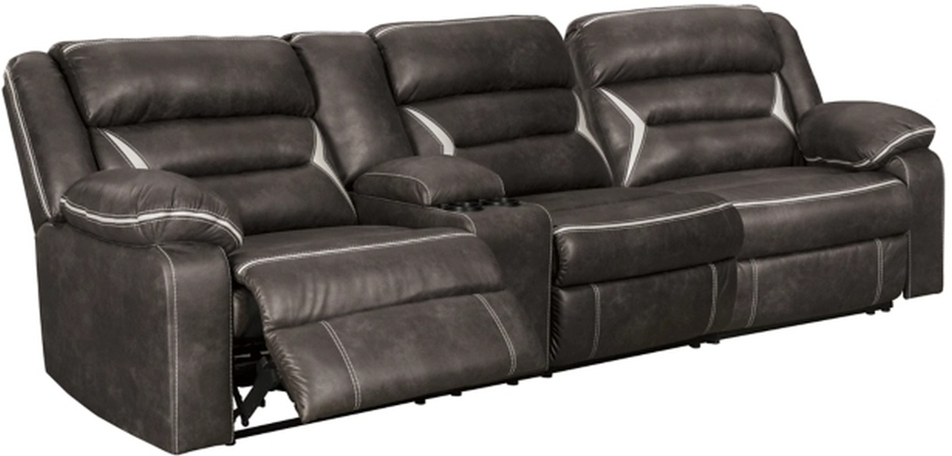 Signature Design by Ashley Kincord 2 Piece Midnight Power Reclining Sectional