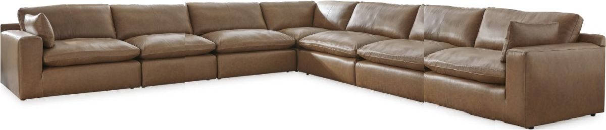 Signature Design by Ashley Emilia 7 Piece Caramel Sectional Hard Hat Furniture Appliance Price UT