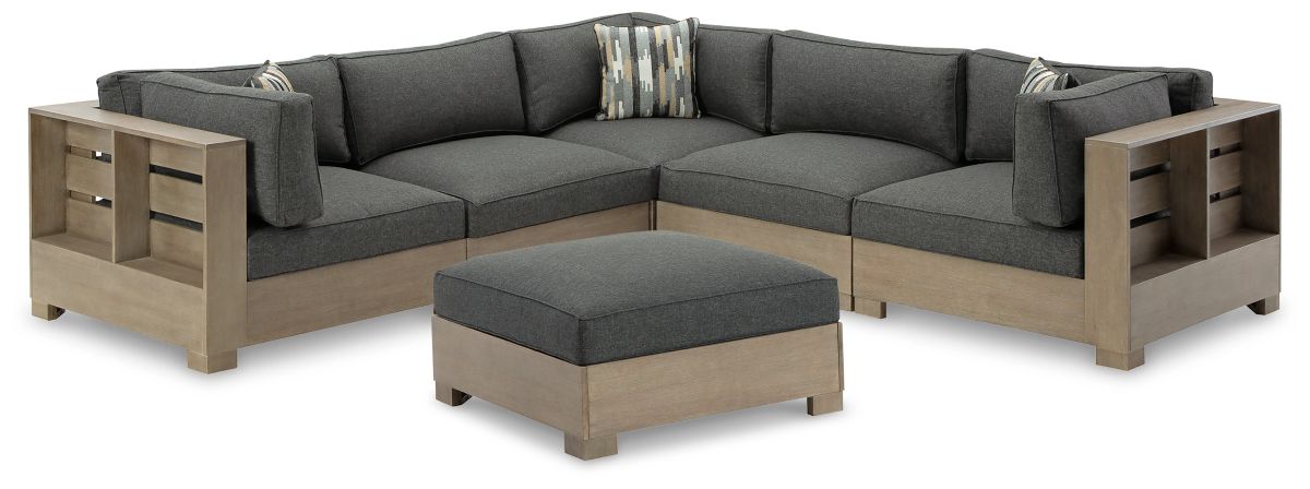 Citrine Park 6 Piece Outdoor Modular Seating - Grey/Brown Citrine Park 6 Piece Outdoor Modular Seating - Grey/Brown