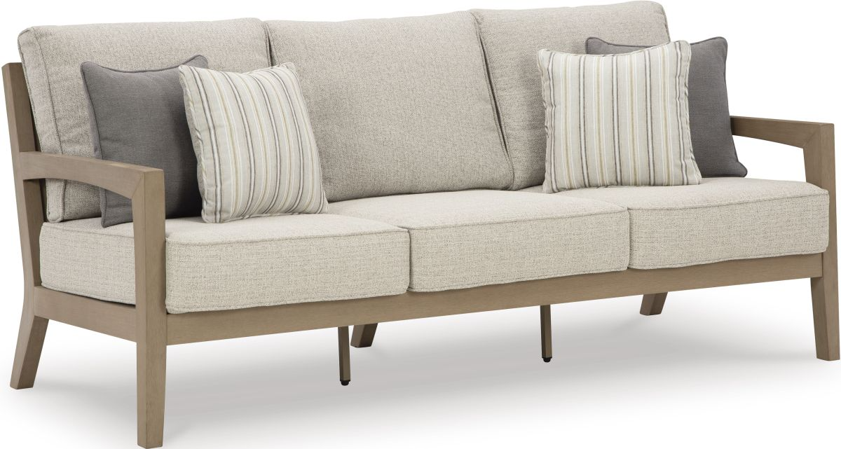 Hallow Creek Outdoor Sofa with Cushion - Driftwood