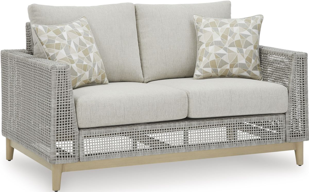 Seton Creek Outdoor Loveseat with Cushion - Gray