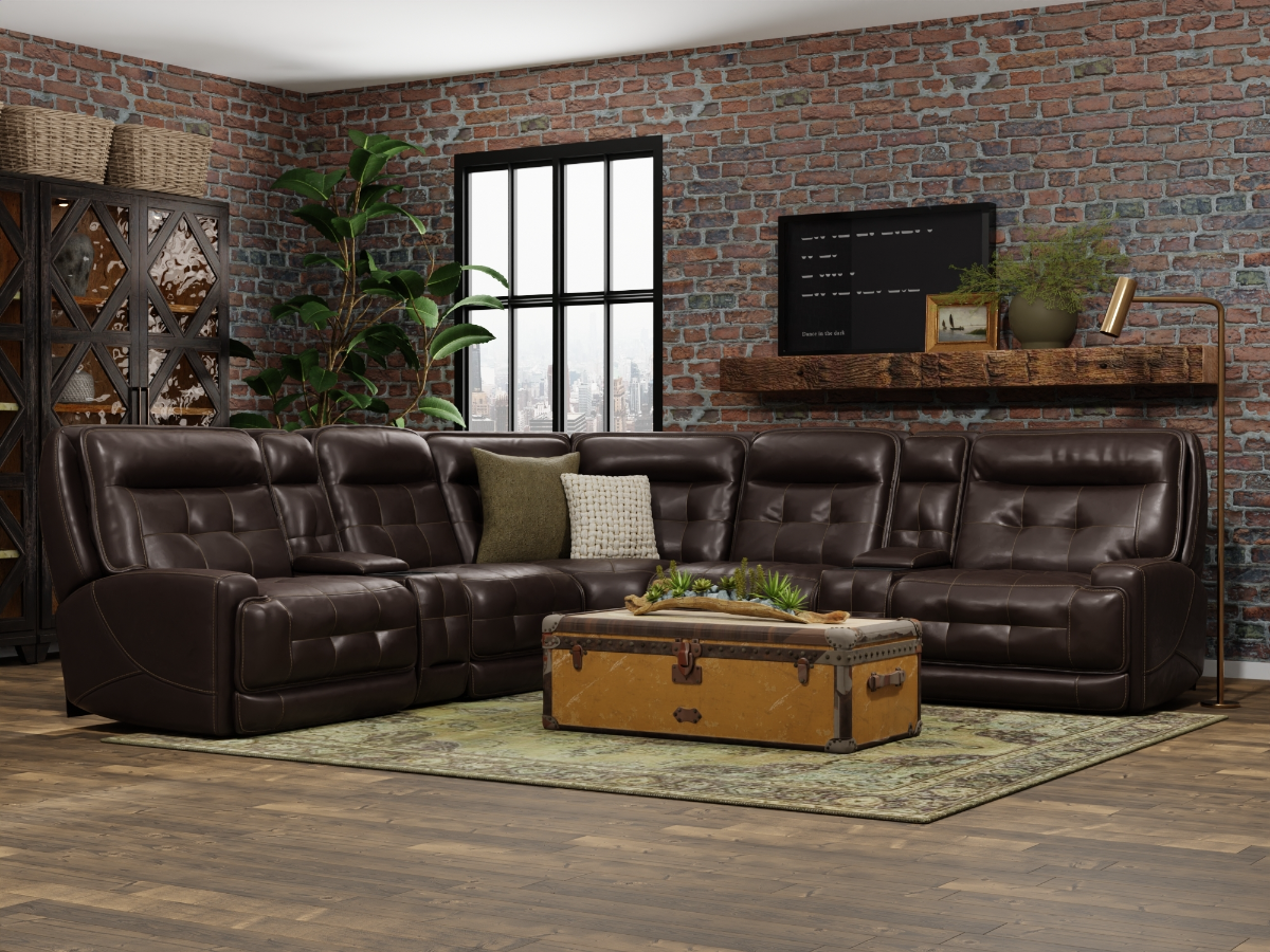 Luxe 7 Piece Leather Sectional