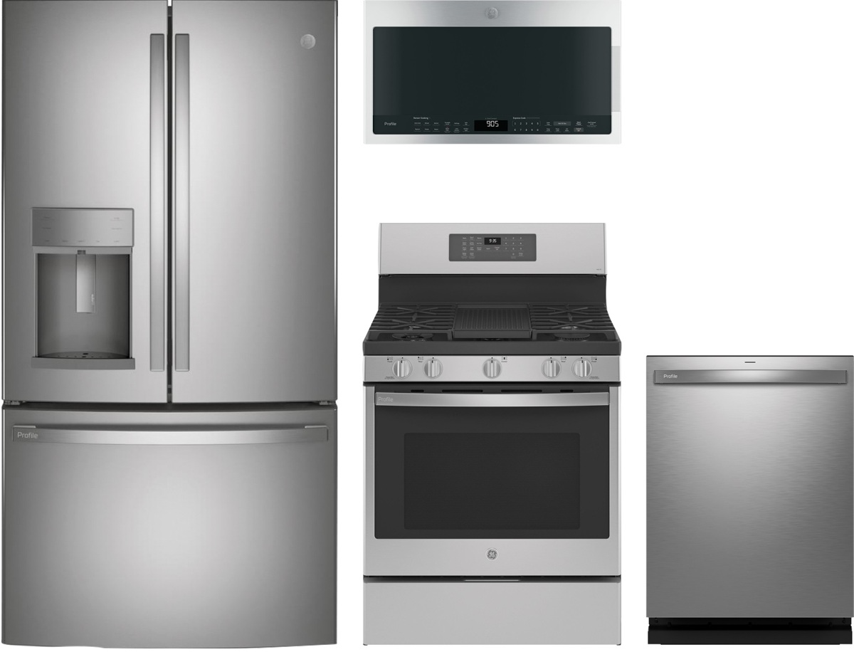 GE Profile 4 Piece Stainless Steel Kitchen Package