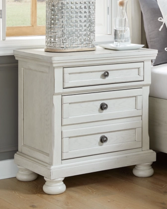 Signature Design by Ashley® Robbinsdale 5-Piece Antique White Queen Storage Sleigh Bedroom Set-4