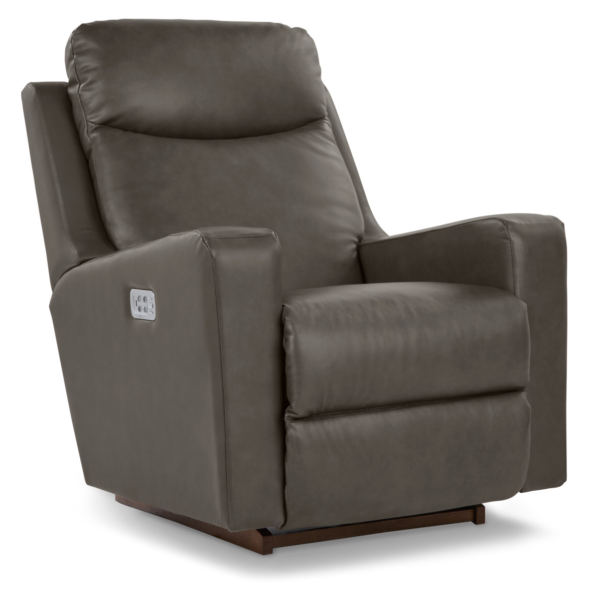 La Z Boy® Emmons Leather Reclina Rocker® Recliner With Nickel Arc Handle Kubins Furniture 4456