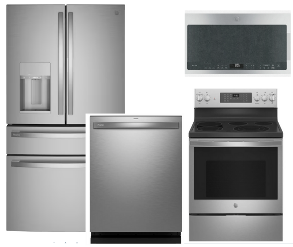 GE Profile 4 Piece Stainless Steel Kitchen Package