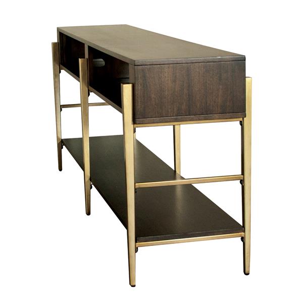 Riverside Furniture Dekker Brown Console Table with Metal Framework-4