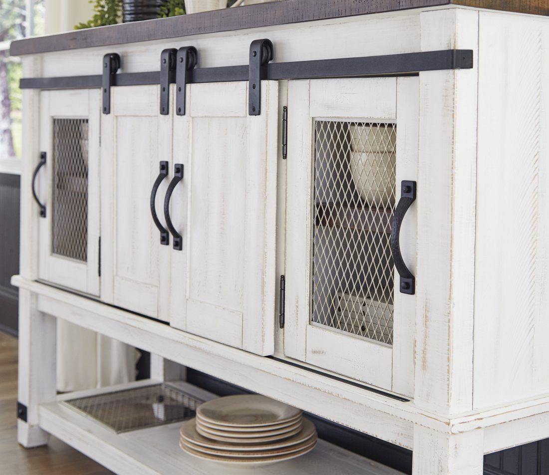 front view of a farmhouse sideboard