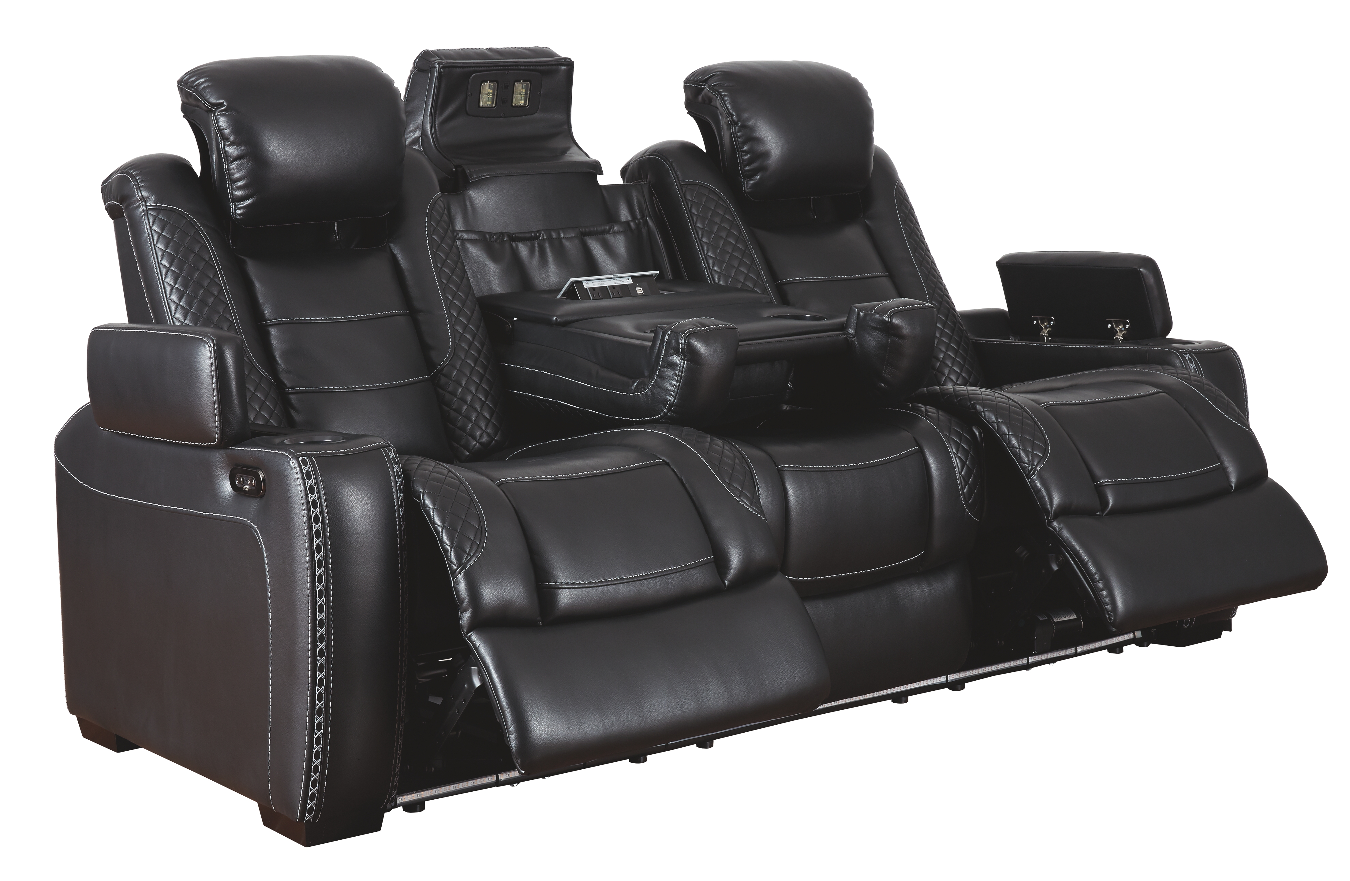 Party Time Power Reclining Sofa with Adjustable Headrest - Midnight Party Time Power Reclining Sofa with Adjustable Headrest - Midnight