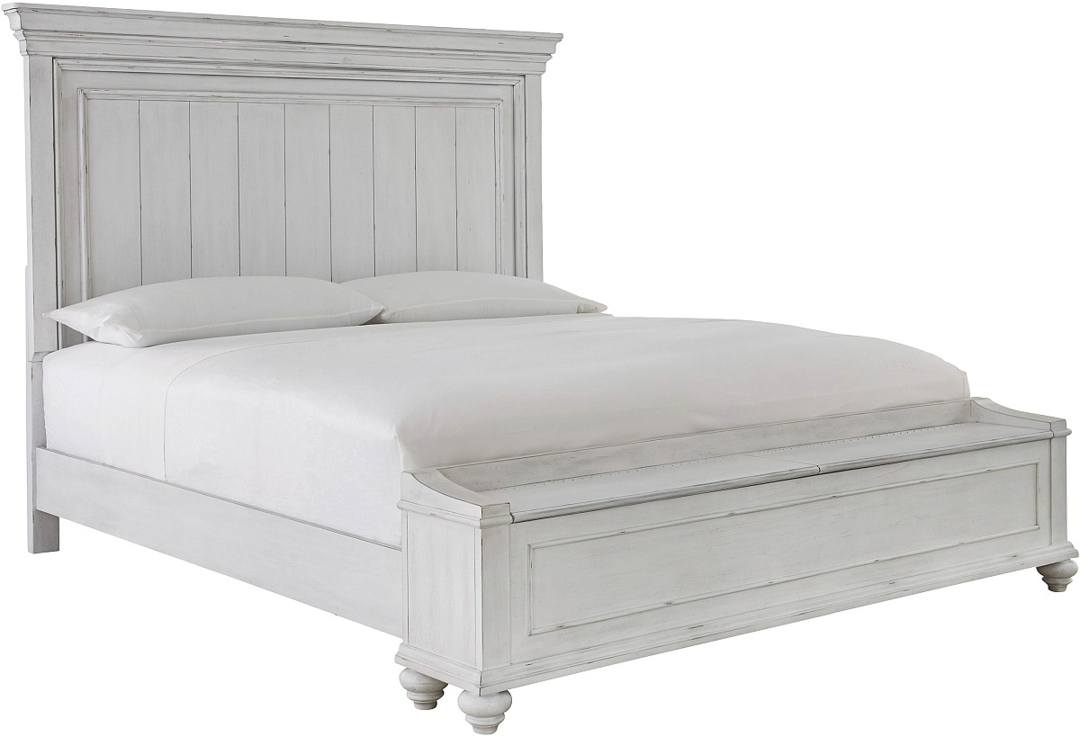 Benchcraft® Kanwyn Whitewash California King Storage Panel Bed Furniture Barn St Paul, MN