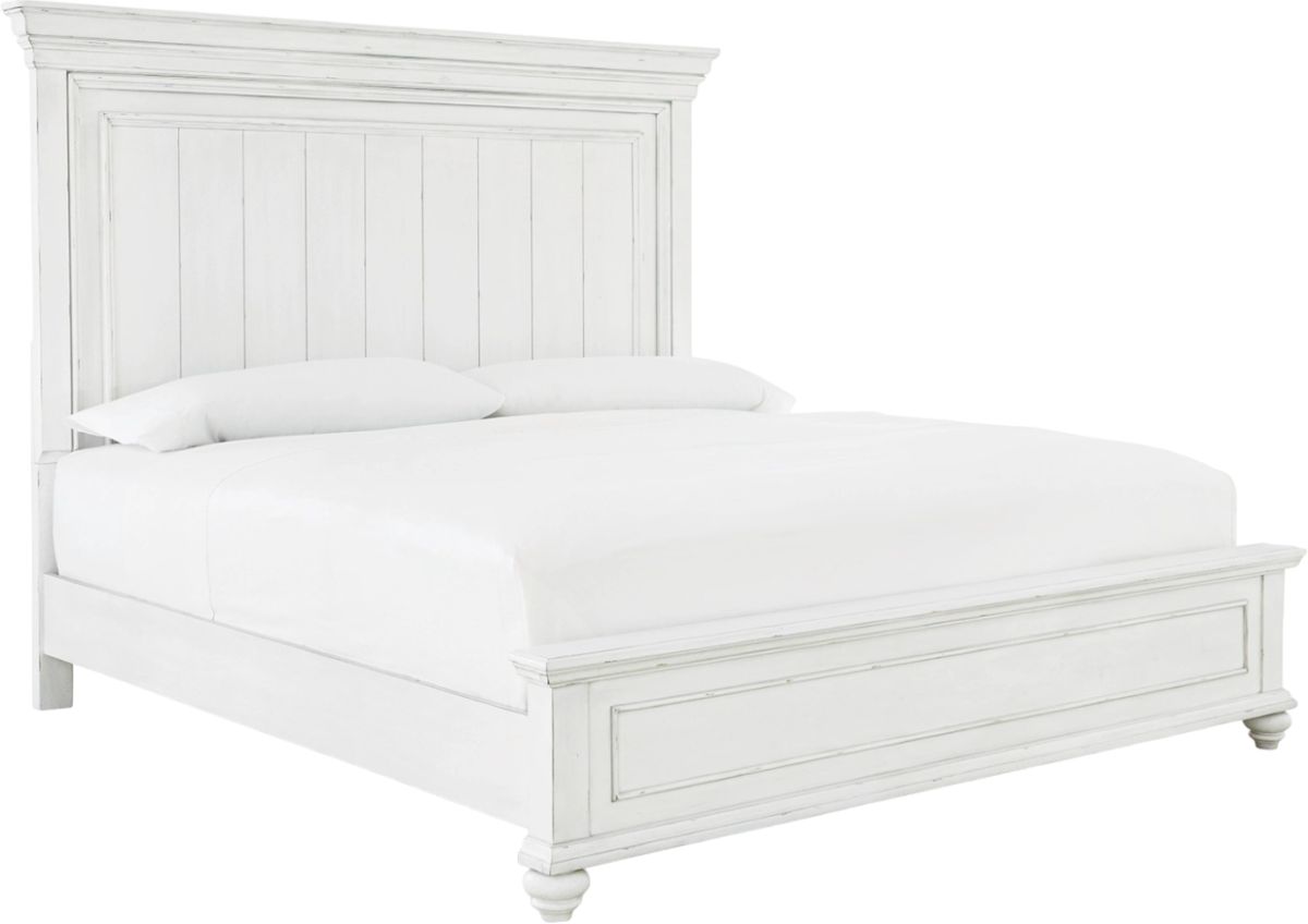 Benchcraft® Kanwyn Whitewash King Panel Bed Lacks Furniture