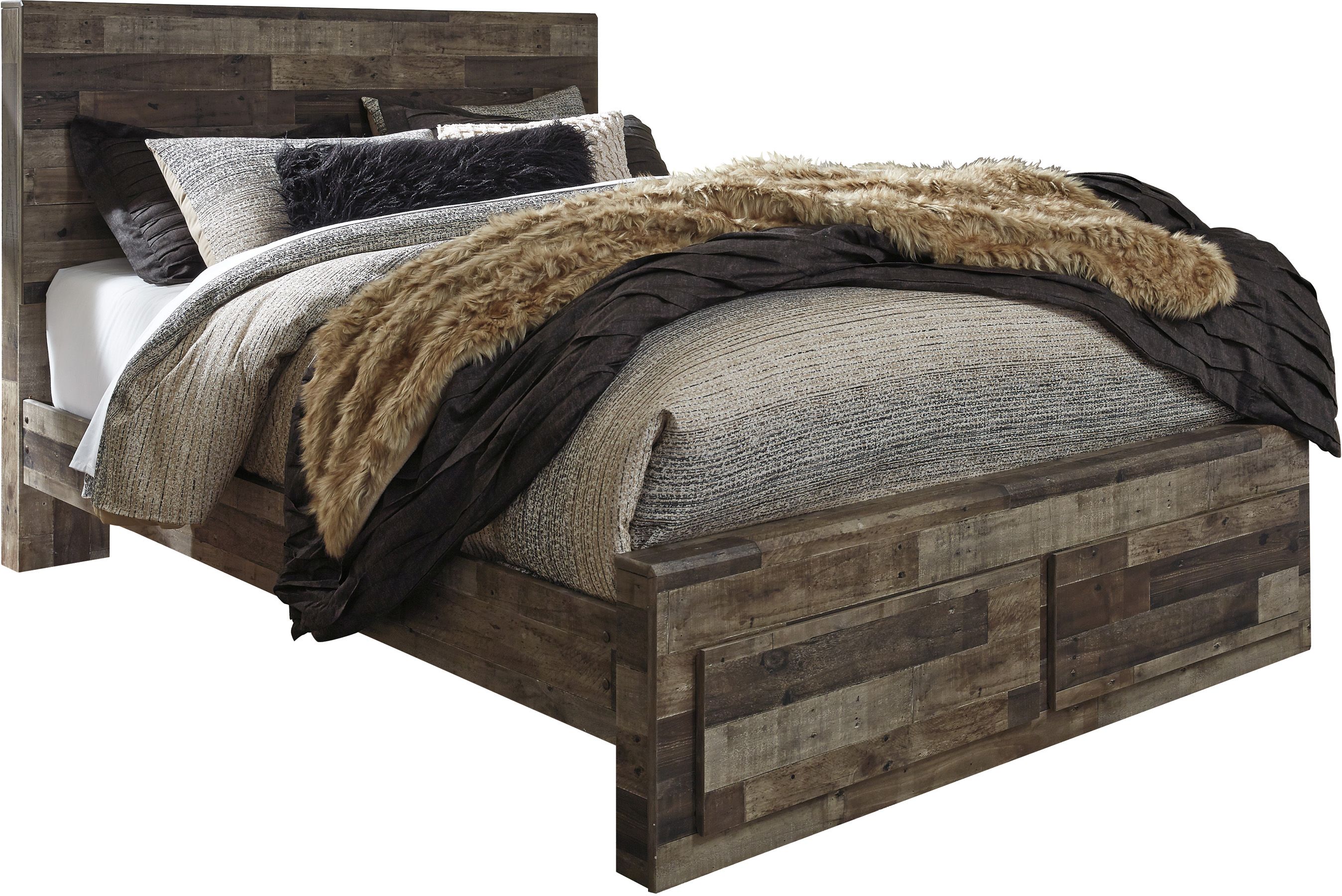 Derekson Queen Panel Bed with 2 Drawer Storage Derekson Queen Panel Bed with 2 Drawer Storage
