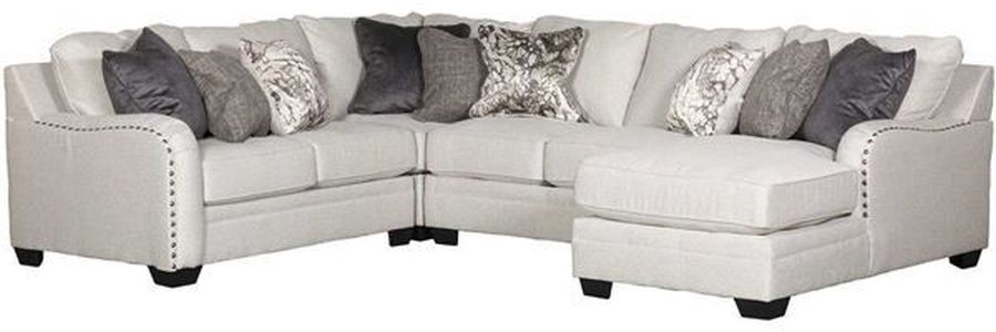 Benchcraft Dellara 4 Piece Chalk Right Arm Facing Sectional with Corner Chaise