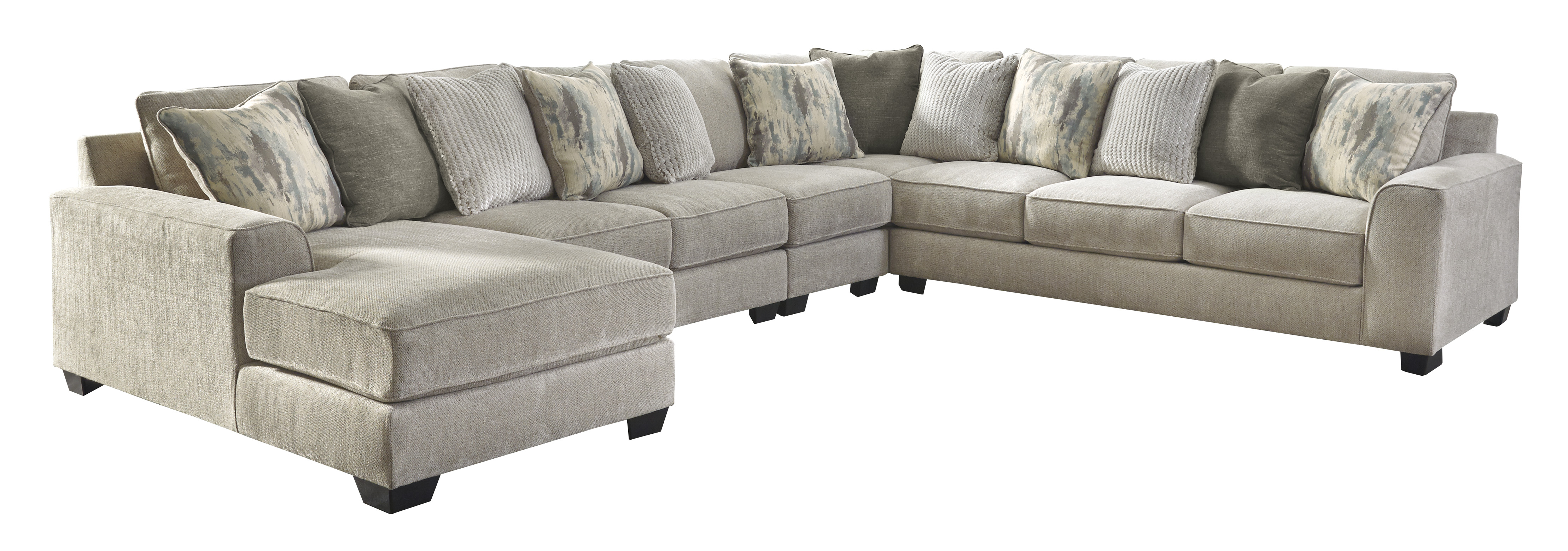 Benchcraft® Ardsley 5-Piece Pewter Left-Arm Facing Sofa Sectional and ...