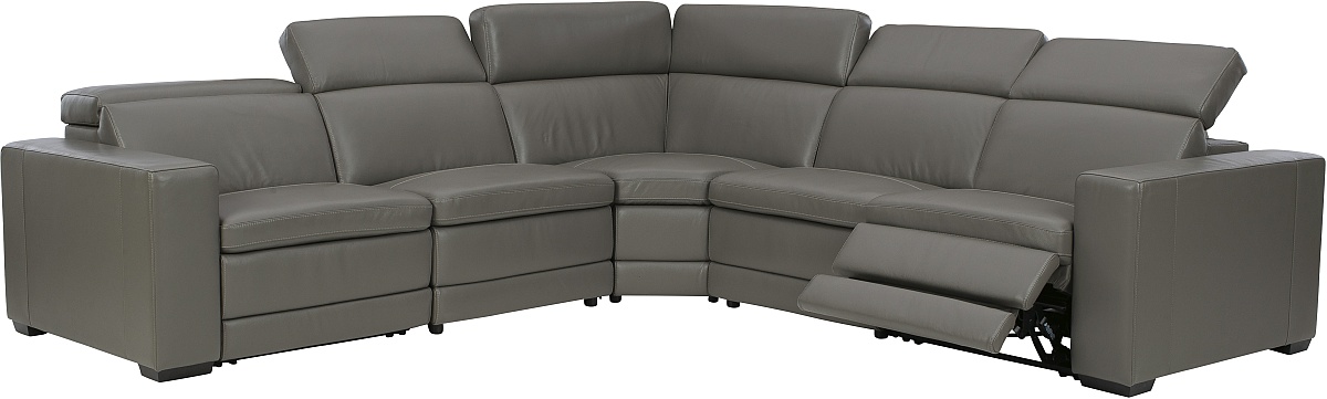 Signature Design by Ashley Texline 6 Piece Gray Power Reclining Sectional Furniture Loft Osage City Kansas