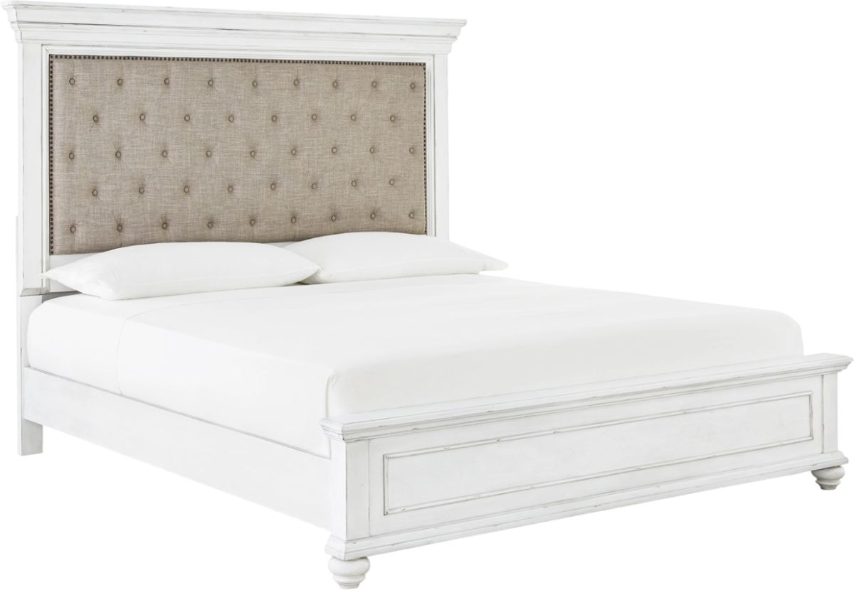 Upholstered cal king bed frame top