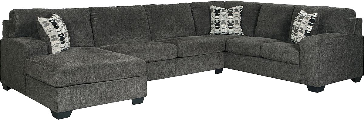 Signature Design by Ashley® Ballinasloe 3-Piece Smoke Left-Arm Facing ...