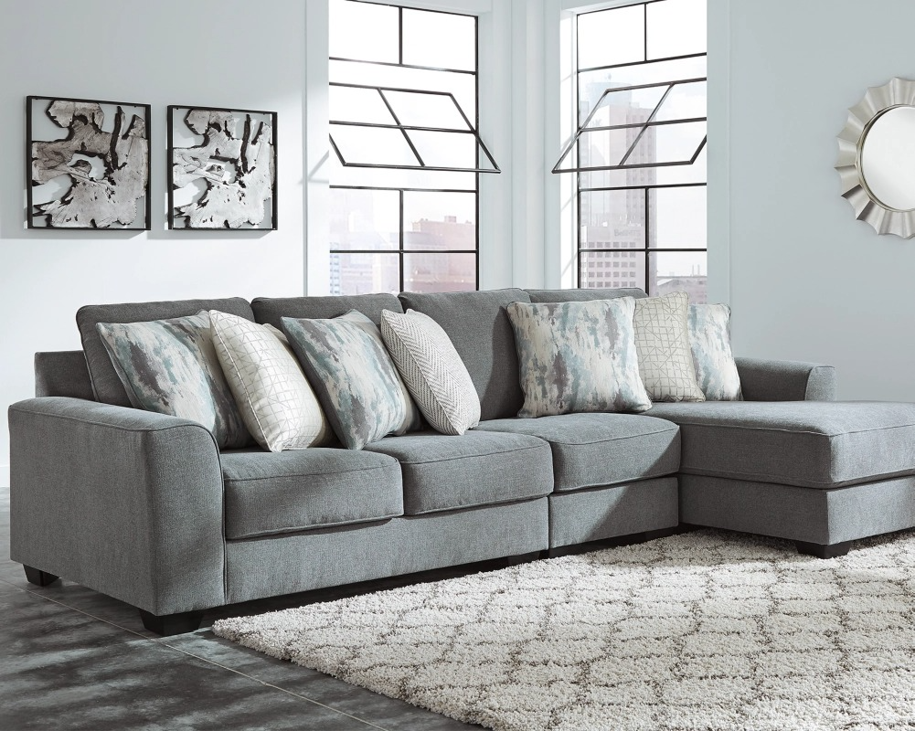Ashley Castano 3 Piece Jewel Right Arm Facing Sofa Sectional and Chaise Bingham Sons Appliances and Furniture Rexburg ID