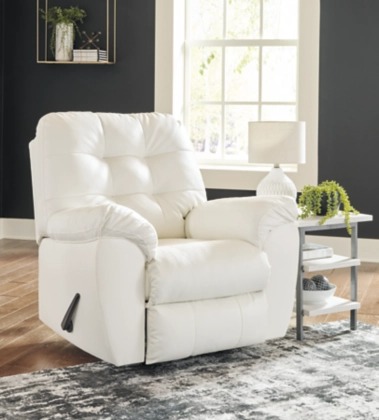 Signature Design by Ashley® Donlen White Recliner-1