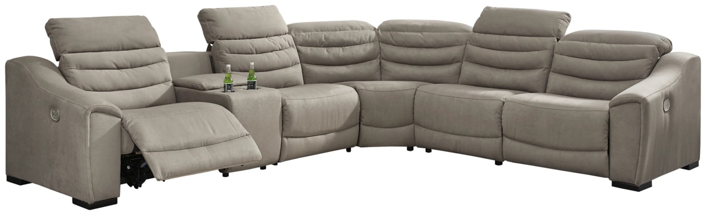 Signature Design By Ashley® Next-Gen Gaucho 6-Piece Putty Power Reclining Sectional with  Armless Chairs-0