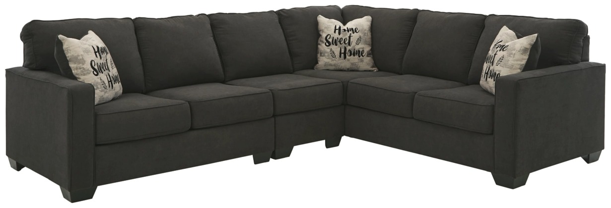 Signature Design by Ashley® Lucina 3-Piece Charcoal Right-Arm Facing Sectional-0