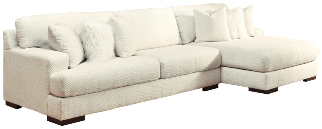 Signature Design by Ashley® Zada 2-Piece Ivory Right-Arm Facing Sofa Sectional and Chaise-0