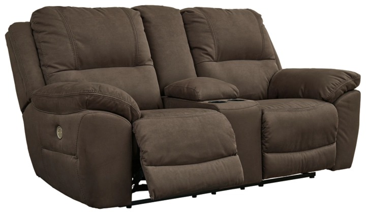 Signature Design by Ashley® Next-Gen Gaucho Espresso Power Reclining Loveseat with Console-3
