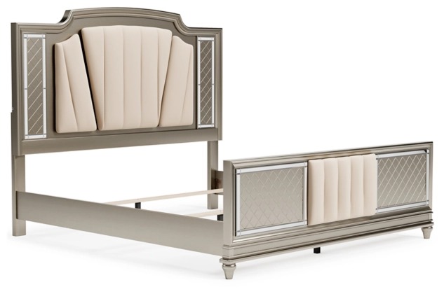 Signature Design by Ashley® Chevanna Platinum California King Upholstered Panel Bed-2
