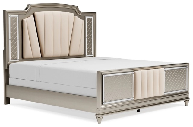 Signature Design by Ashley® Chevanna Platinum California King Upholstered Panel Bed-0