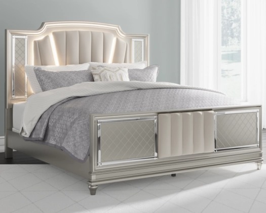 Signature Design by Ashley® Chevanna Platinum California King Upholstered Panel Bed-1