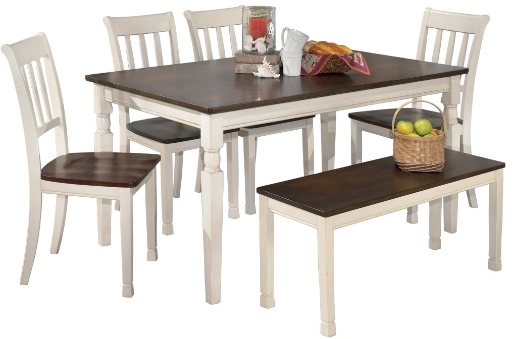 Signature Design by Ashley Whitesburg 6 Piece Brown Cottage White Dining Set Johnson s Furniture Appliances