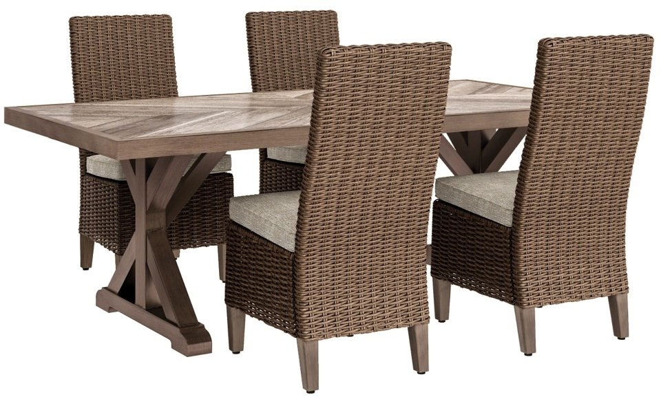 Beachcroft 5 Piece Outdoor Dining Set - Beige Beachcroft 5 Piece Outdoor Dining Set - Beige