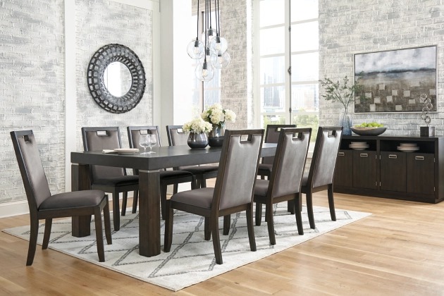 Signature Design by Ashley Hyndell 10-Piece Dark Brown Dining Set