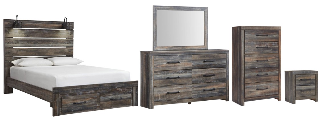 Drystan 5 Piece Queen Storage Bedroom - Multi