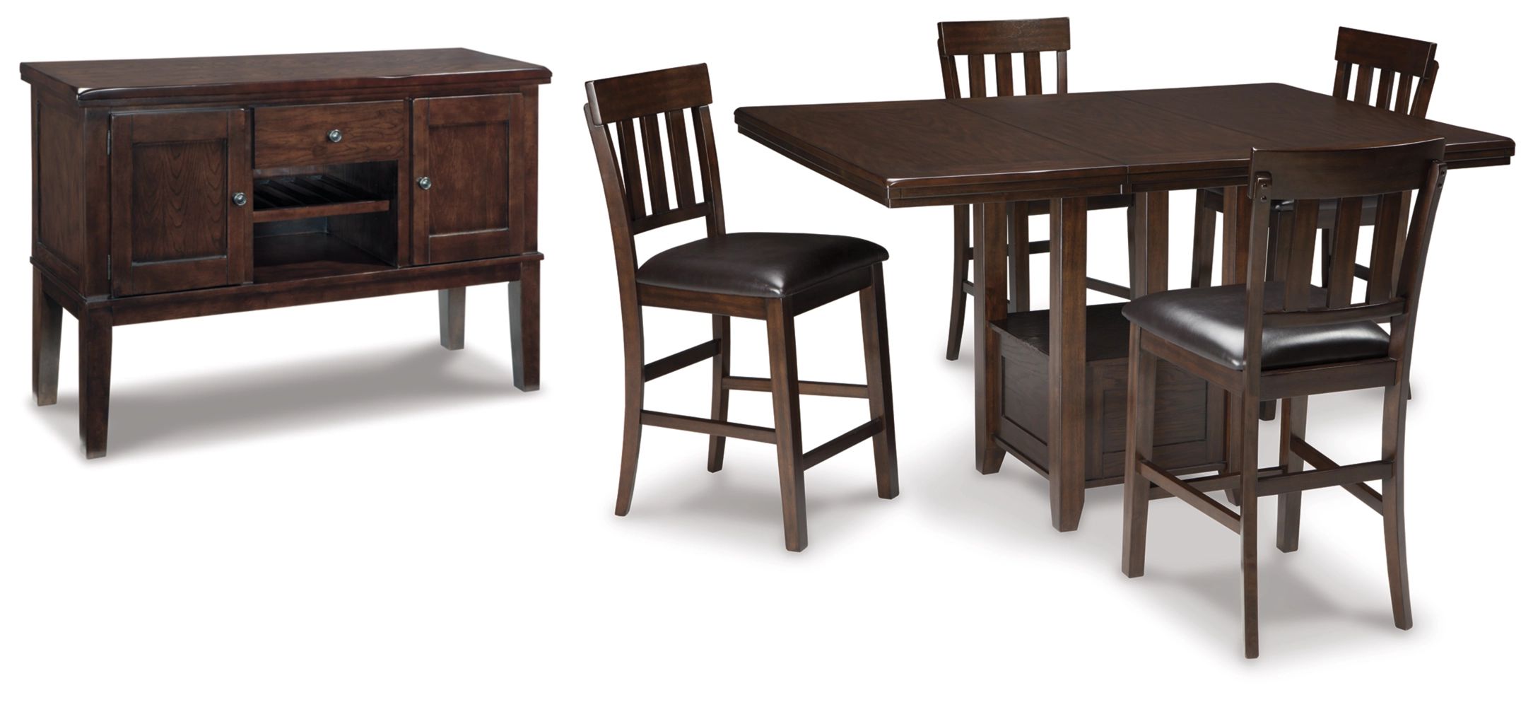 Signature Design by Ashley Haddigan 6 Piece Dark Brown Counter Height Dining Set Mattress Barn Marshall MN