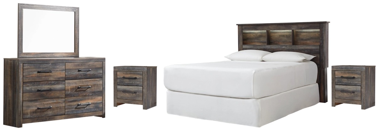 Drystan 5 Piece Bookcase Bedroom - Multi Drystan 5 Piece Bookcase Bedroom - Multi