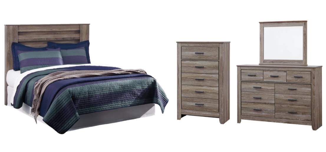 Zelen 4 Piece Bedroom Package - Warm Gray