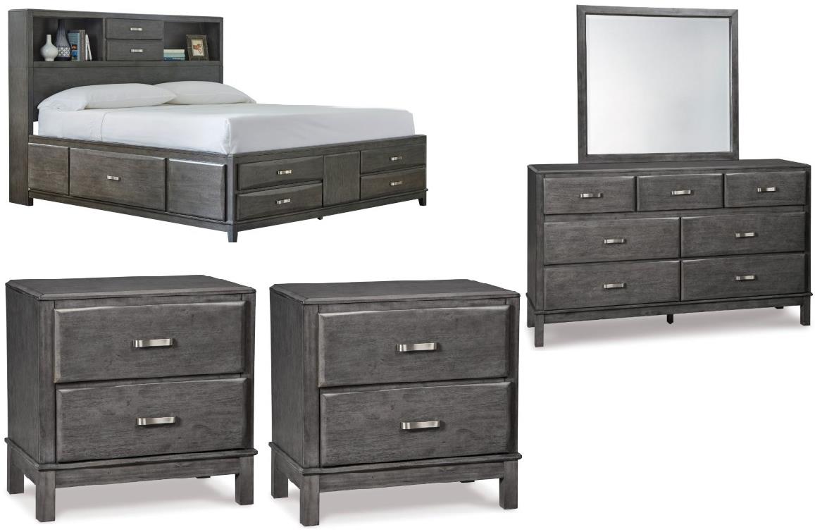 Caitbrook 5 Piece Queen Storage Bedroom - Gray Caitbrook 5 Piece Queen Storage Bedroom - Gray