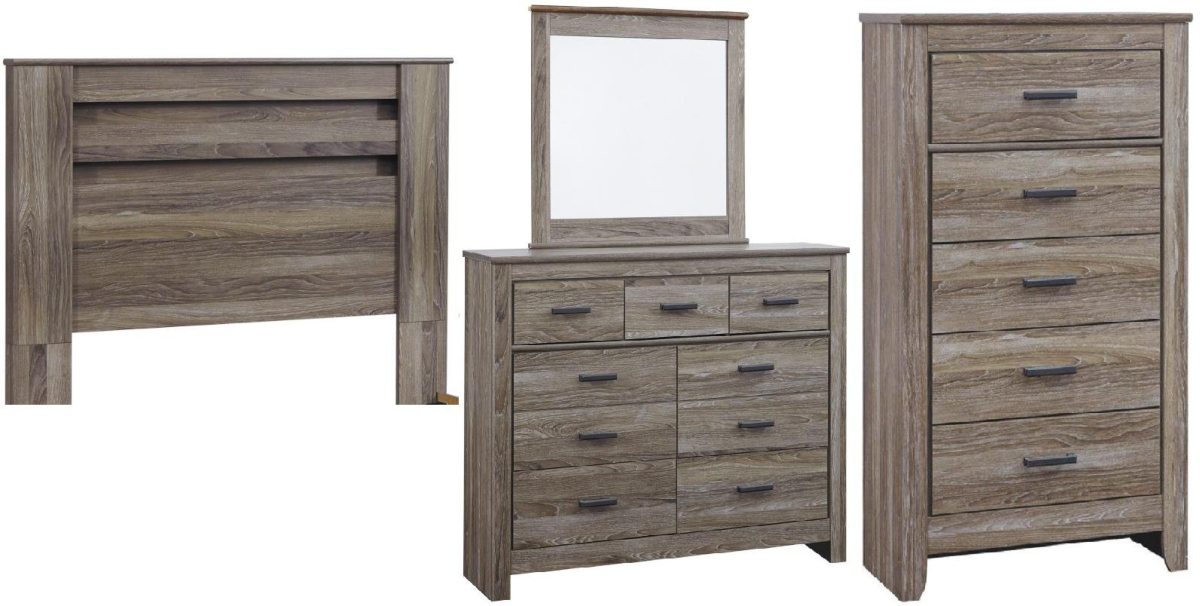 Zelen 4 Piece Bedroom Package - Warm Gray