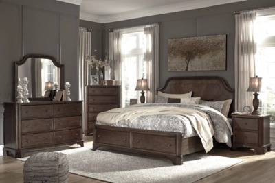 Signature Design by Ashley® Adinton 5-Piece Brown King Panel Storage Bed Set-4