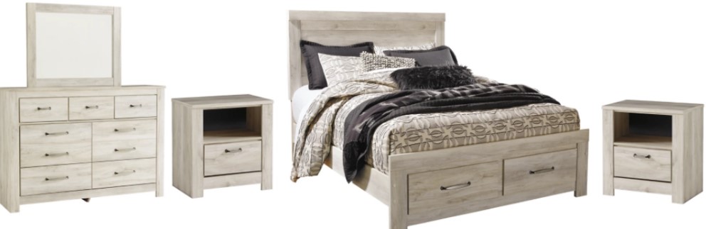 Bellaby 5 Piece Queen Storage Bedroom - Whitewash