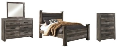 Signature Design by Ashley® Wynnlow 4-Piece Gray Queen Poster Bed Set-0