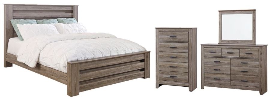 Zelen 4 Piece Bedroom Package - Warm Gray